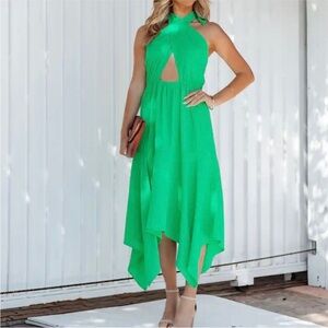 NWT Vici Marisol Halter Cutout Midi Dress - Emerald